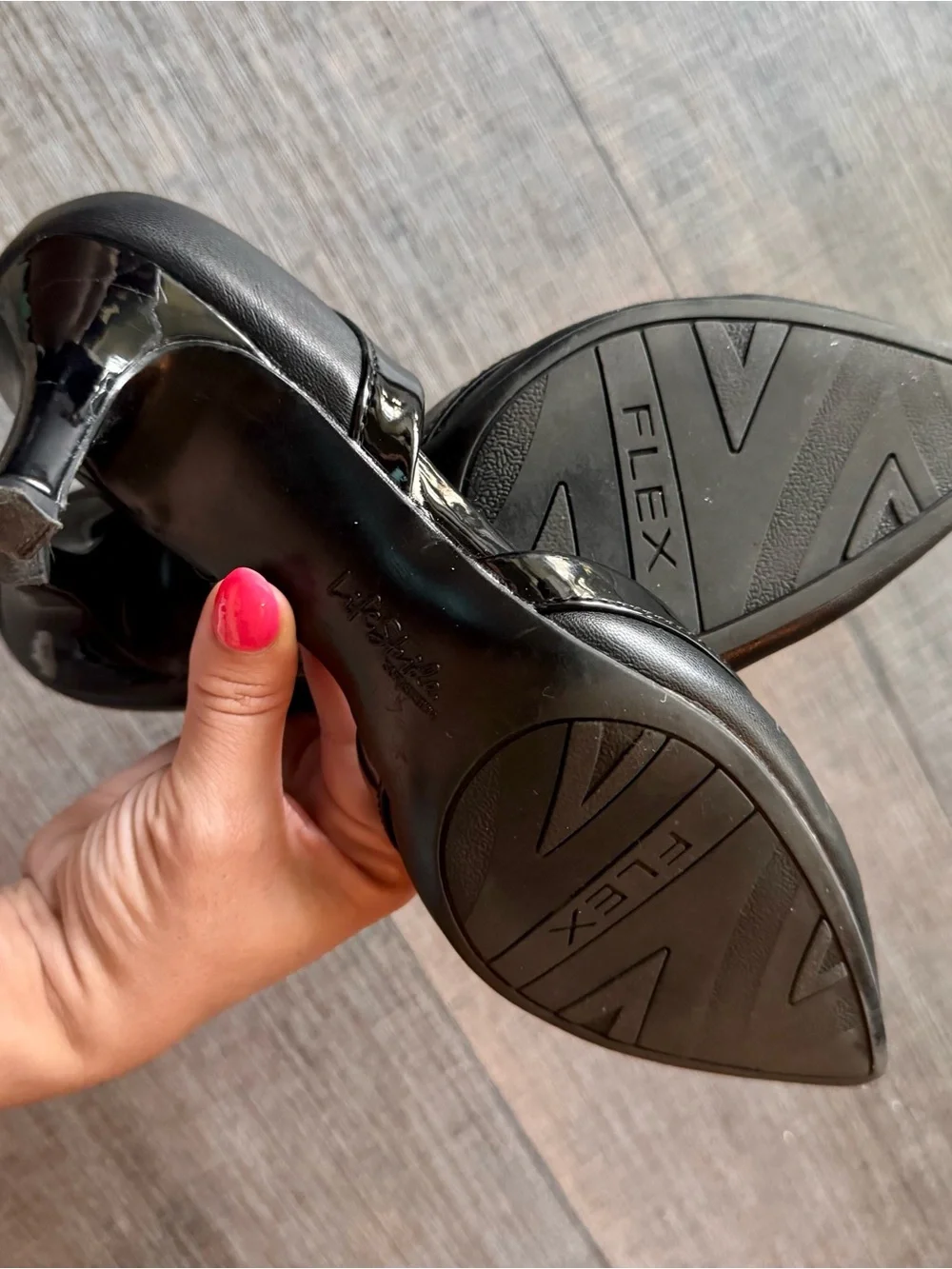 Black Pointed Life Stride Kitten Heels